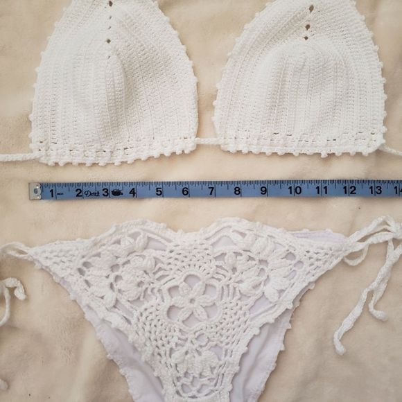 HANDMADE Crochet White bikini  M - Picture 6 of 6
